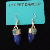 Lapis Crystal Cut Earrings