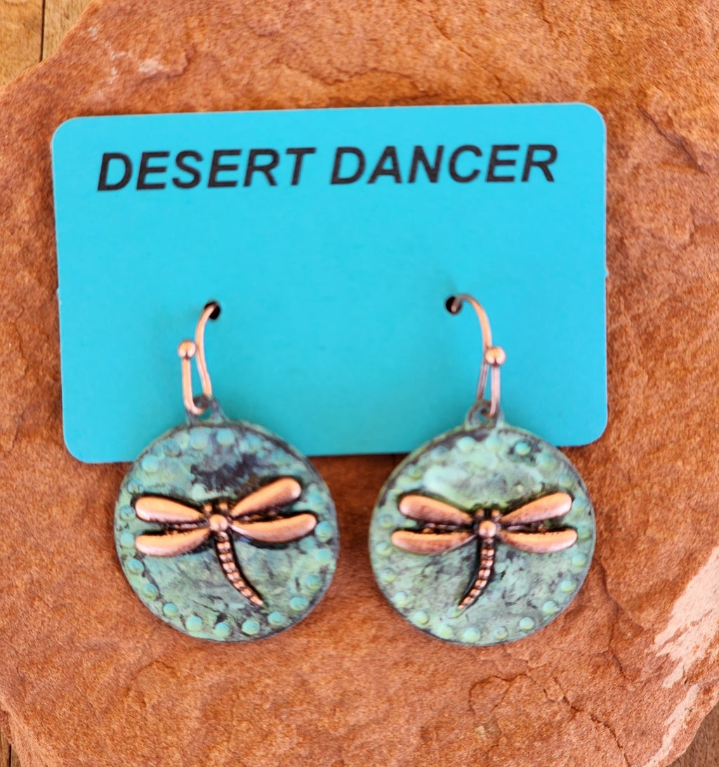 Round Dragonfly  Earrings