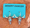 Southwest Bull Head with Turquoise Earrings