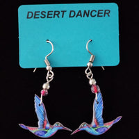 Humming Bird Earrings in Pink or Purple