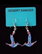 Humming Bird Earrings in Pink or Purple