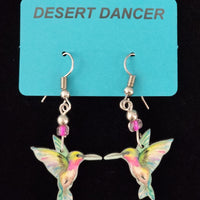 Humming Bird Earrings in Pink or Purple