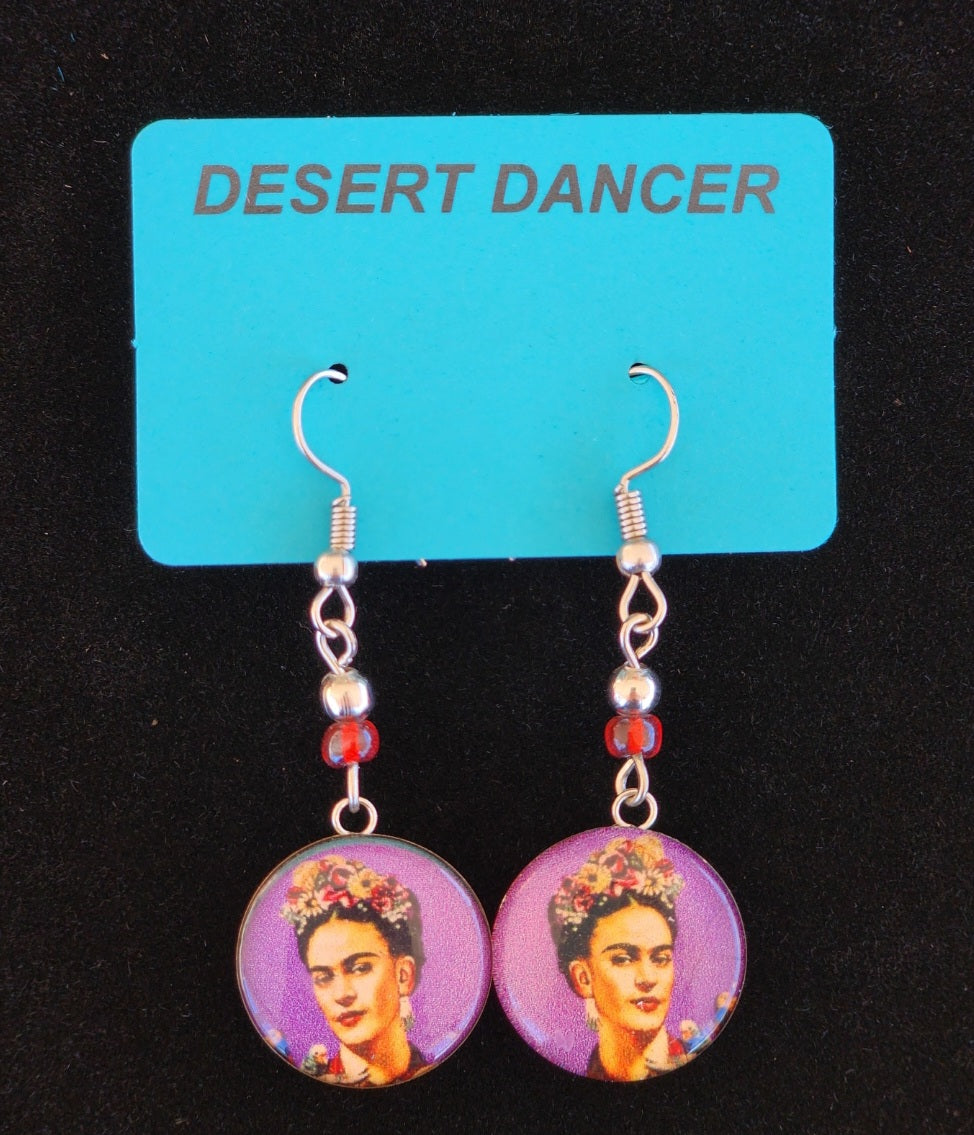 Frida Drop Earrings in Purple