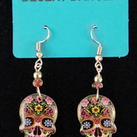 Sugar Skull Earrings in 4 color options