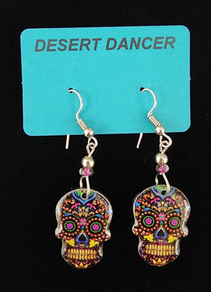 Sugar Skull Earrings in 4 color options