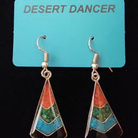 4 Colored Chevron Pattern Earrings, 2 color options