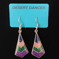 4 Colored Chevron Pattern Earrings, 2 color options
