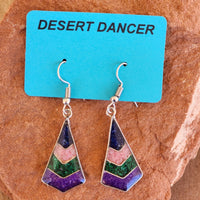 4 Colored Chevron Pattern Earrings, 2 color options