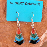 4 Colored Chevron Pattern Earrings, 2 color options