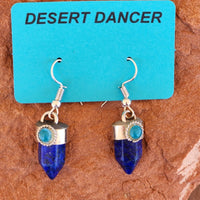 Lapis Crystal Cut Earrings