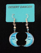 Blue Moon Face Earrings