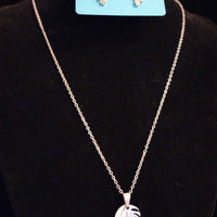 Tropical Leaf Necklace and Earring Set