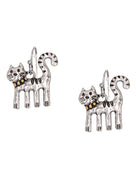 Cat Earrings Two Tone 4 Feet Earrings