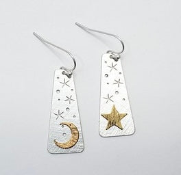 Moon and Star Earrings