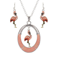 Flamingo Necklace Set with Earrings