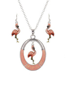 Flamingo Necklace Set with Earrings