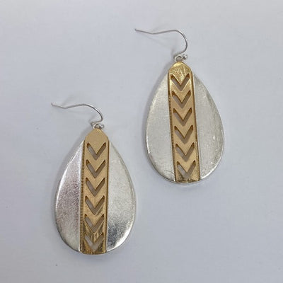 Two Tone Teardrop Earrings