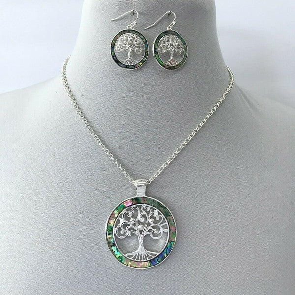 Tree of Life  Necklace Set with Earrings