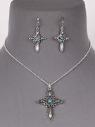 Cross Necklace Set with Earrings TQ