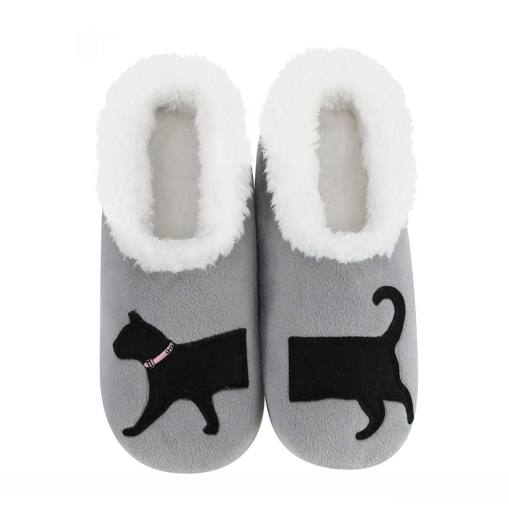 Black cat snoozies slippers cozy